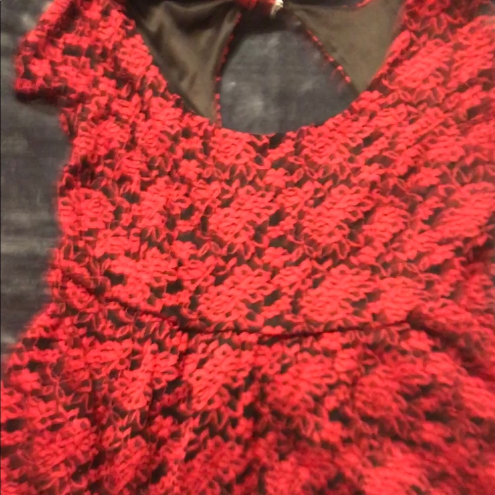 Red lace dress